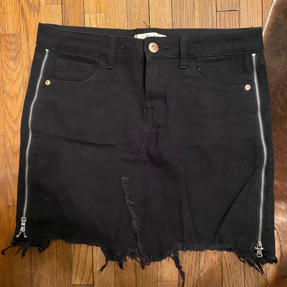 Black Denim Skirt